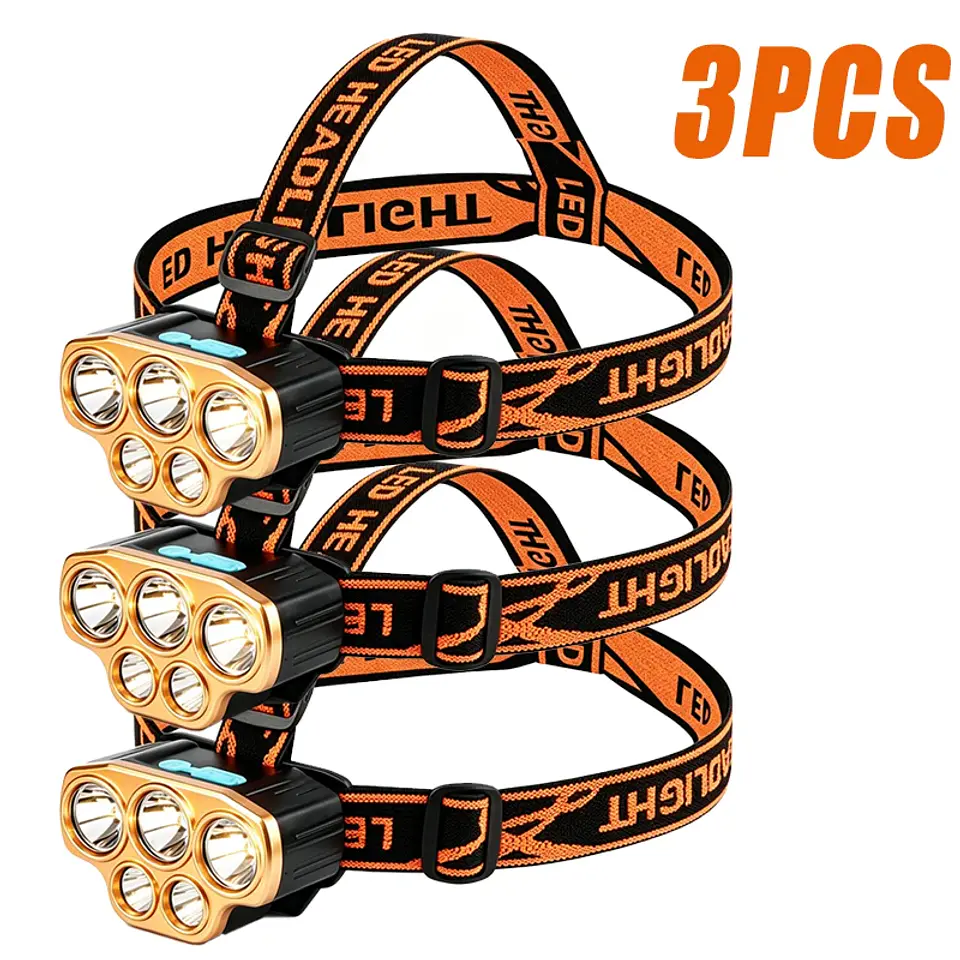 Linterna Frontal LED Recargable USB con Sensor para Camping y Outdoor 13