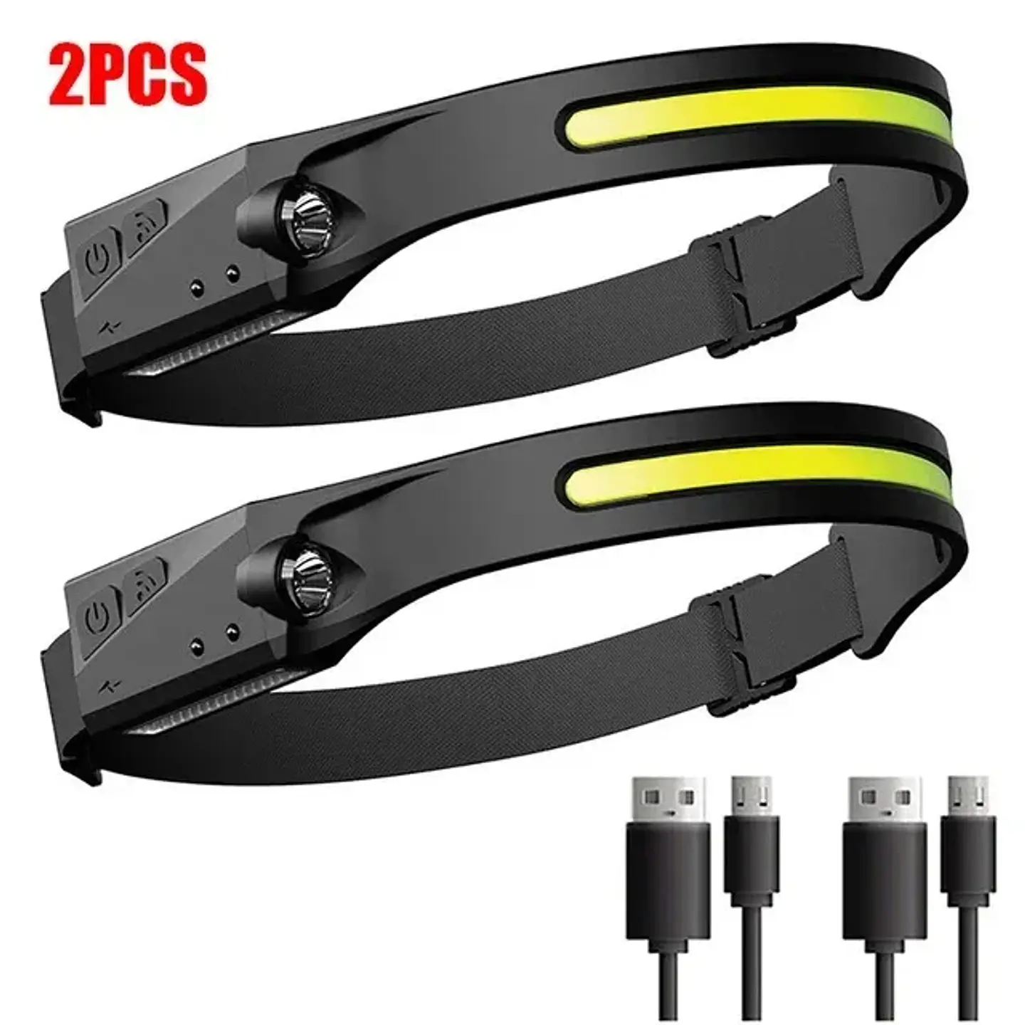 Linterna Frontal LED COB Recargable con Sensor y Luz Amplia 8