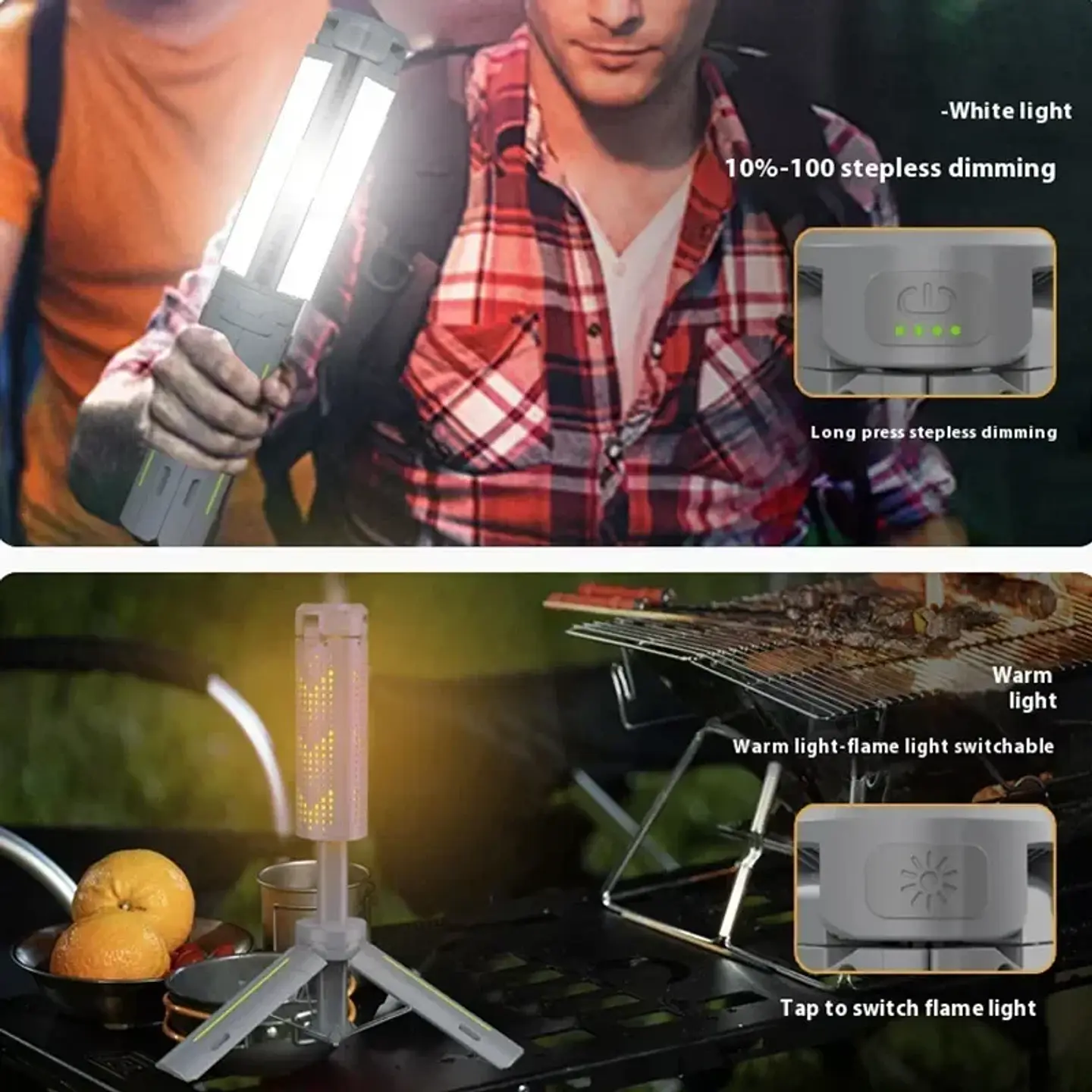Lámpara Telescópica LED para Camping Recargable 8000 mAh – 8 Modos 2