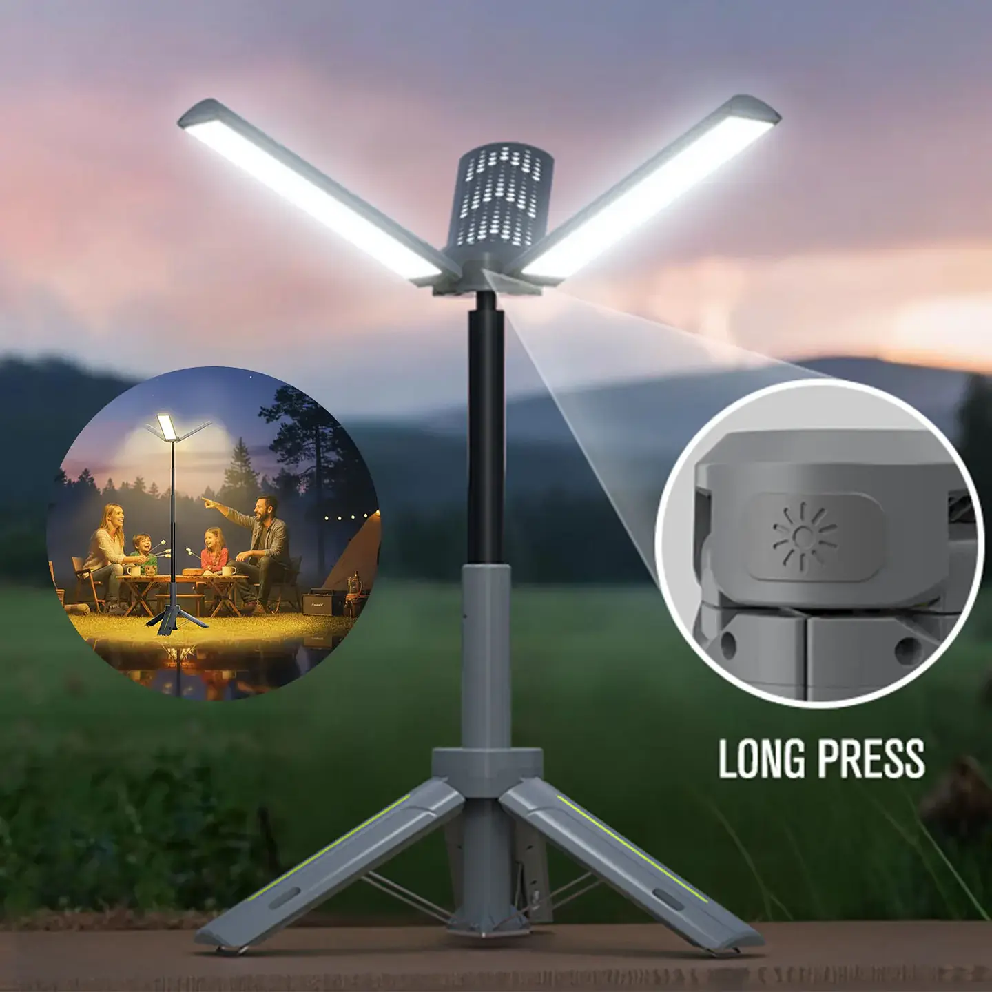 Lámpara Telescópica LED para Camping 8000 mAh con Trípode 1