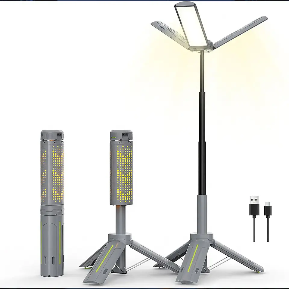Lámpara Telescópica LED para Camping 8000 mAh con Trípode 7