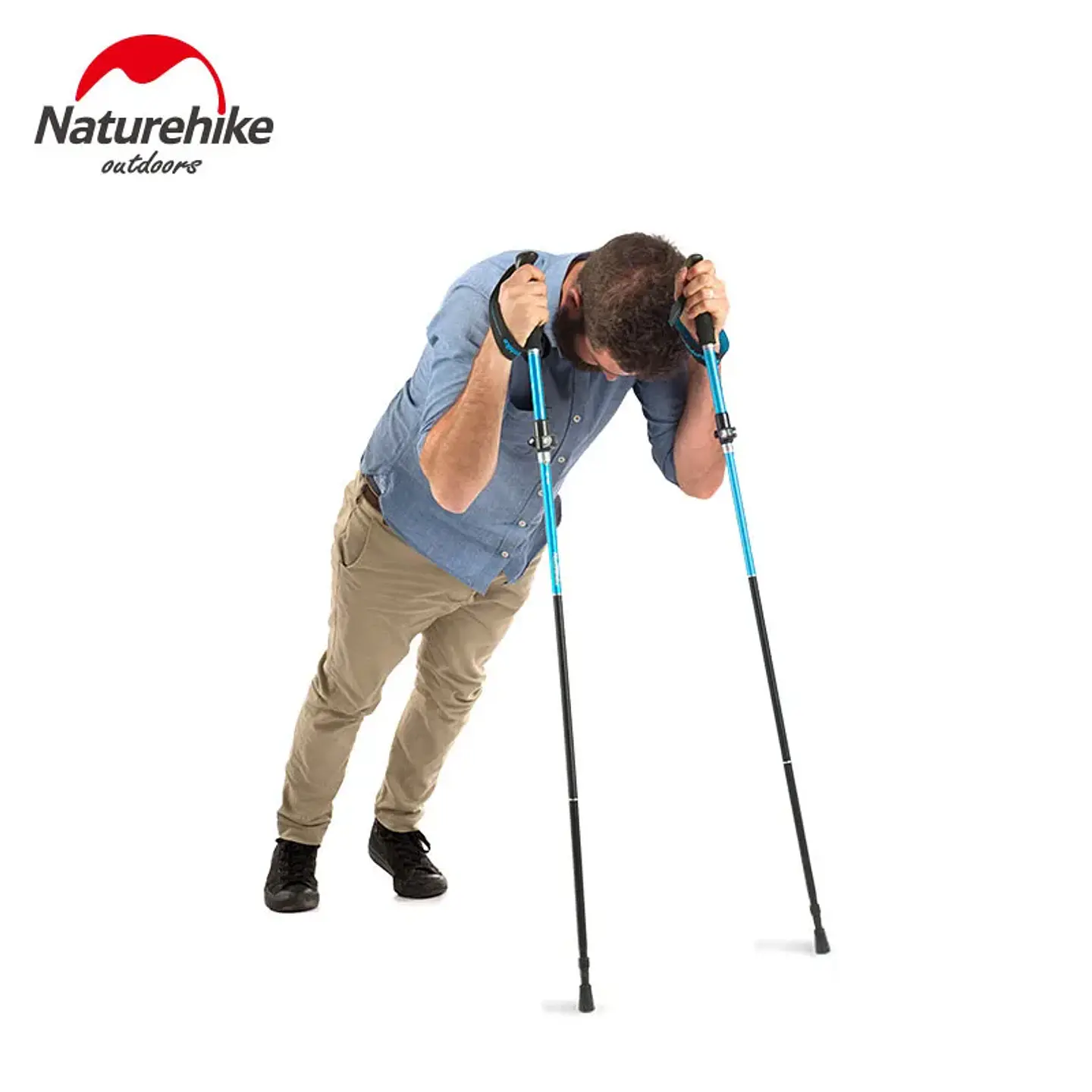 Bastones de trekking plegables Naturehike ST09 con empuñadura EVA 1