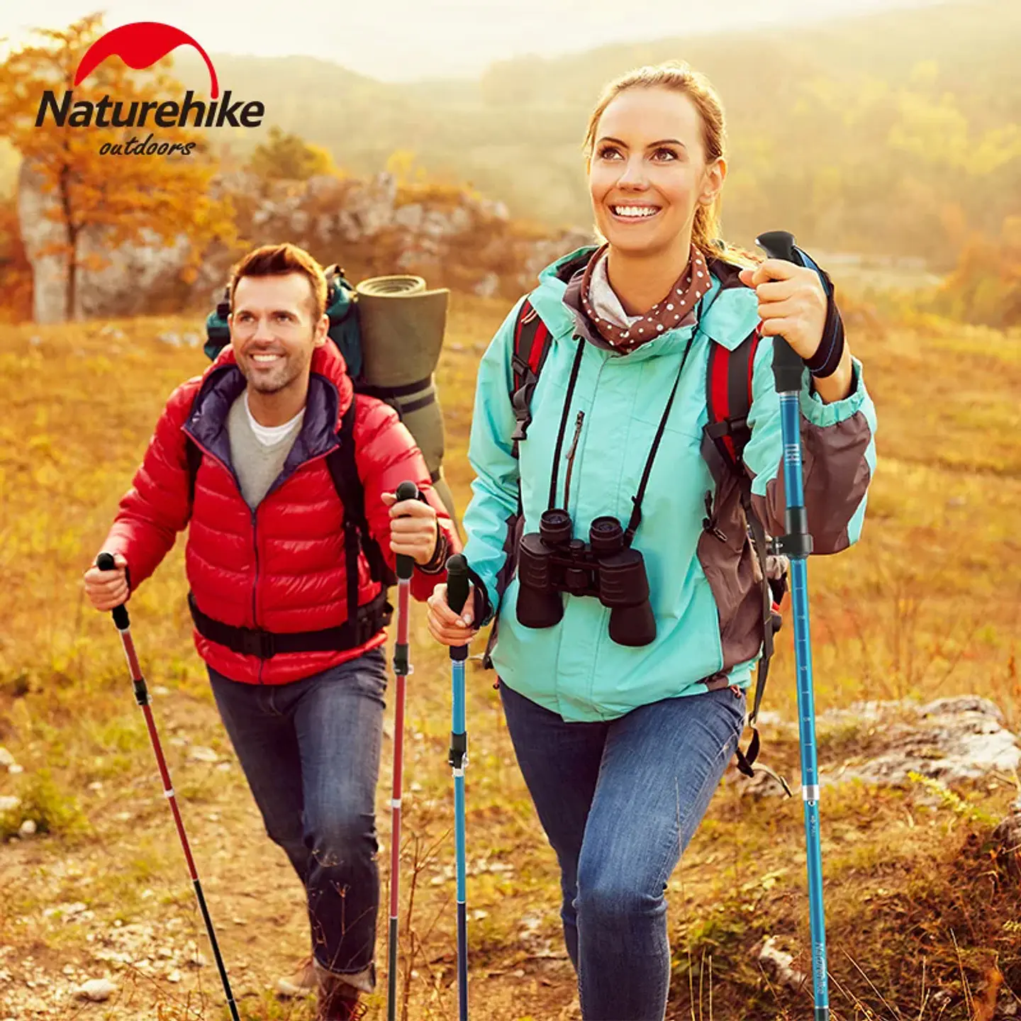 Bastones de trekking plegables Naturehike ST09 con empuñadura EVA 3