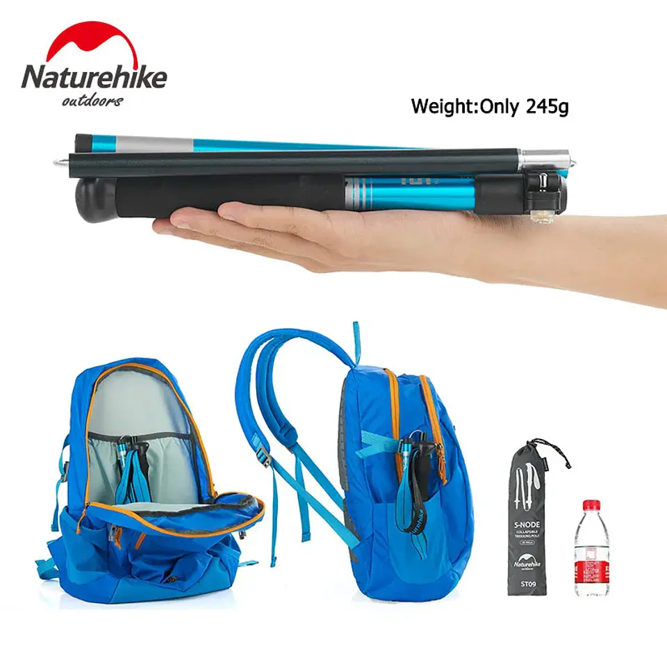 Bastones de trekking plegables Naturehike ST09 con empuñadura EVA 5