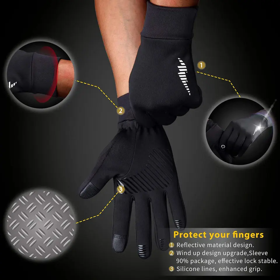 Guantes térmicos táctiles con agarre antideslizante para ciclismo y outdoor 5