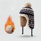 Gorro de invierno tejido con orejeras y pompón unisex - Miniatura 10
