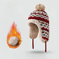 Gorro de invierno tejido con orejeras y pompón unisex - Miniatura 11