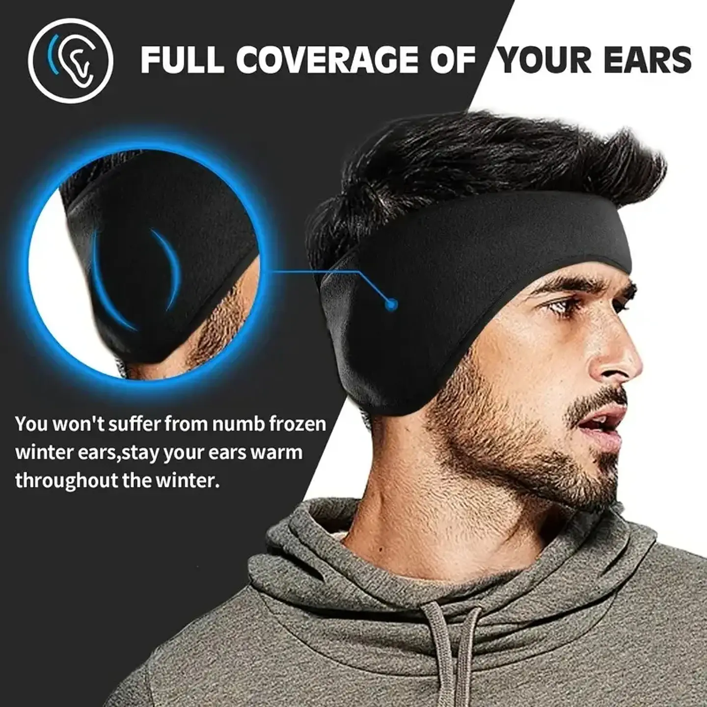 Banda térmica de polar cubreorejas para running, ciclismo y outdoor 3