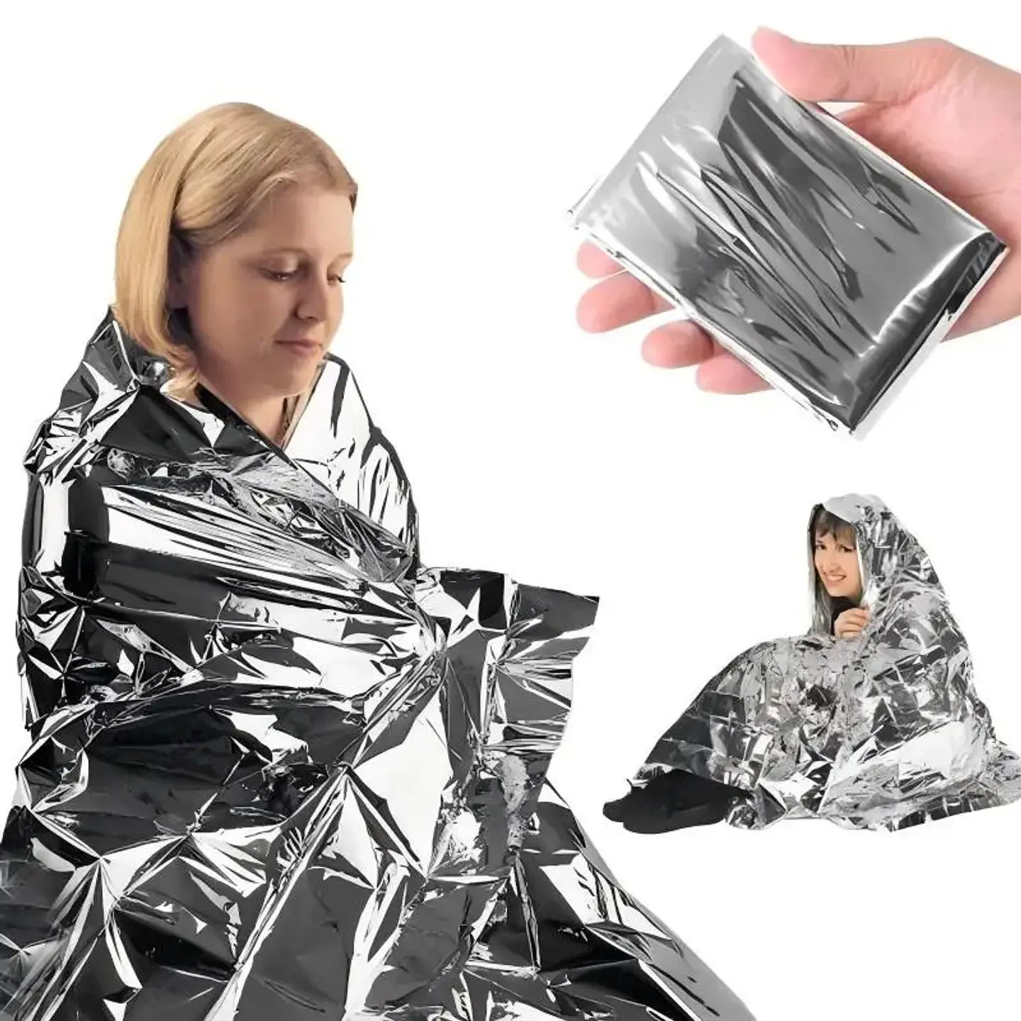 Pack de 4 mantas térmicas de emergencia para camping y outdoor 2