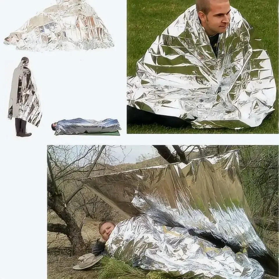 Pack de 4 mantas térmicas de emergencia para camping y outdoor 5