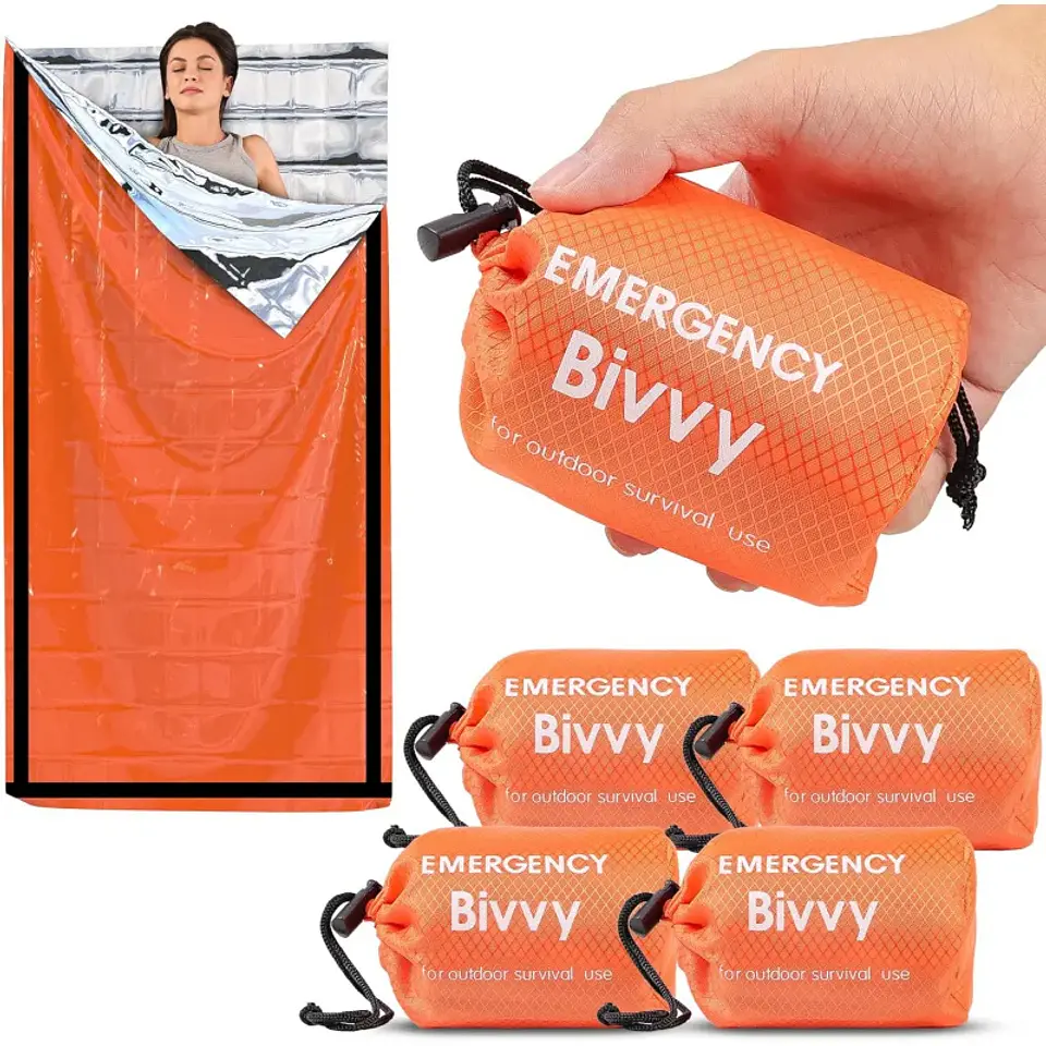 Saco térmico de emergencia compacto para camping y senderismo 1