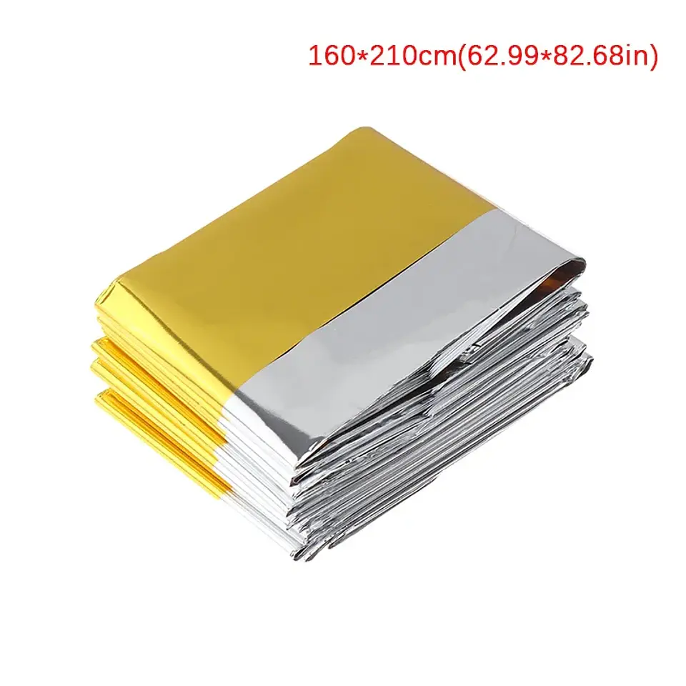 Manta térmica de emergencia 160 × 210 cm para camping y senderismo 8
