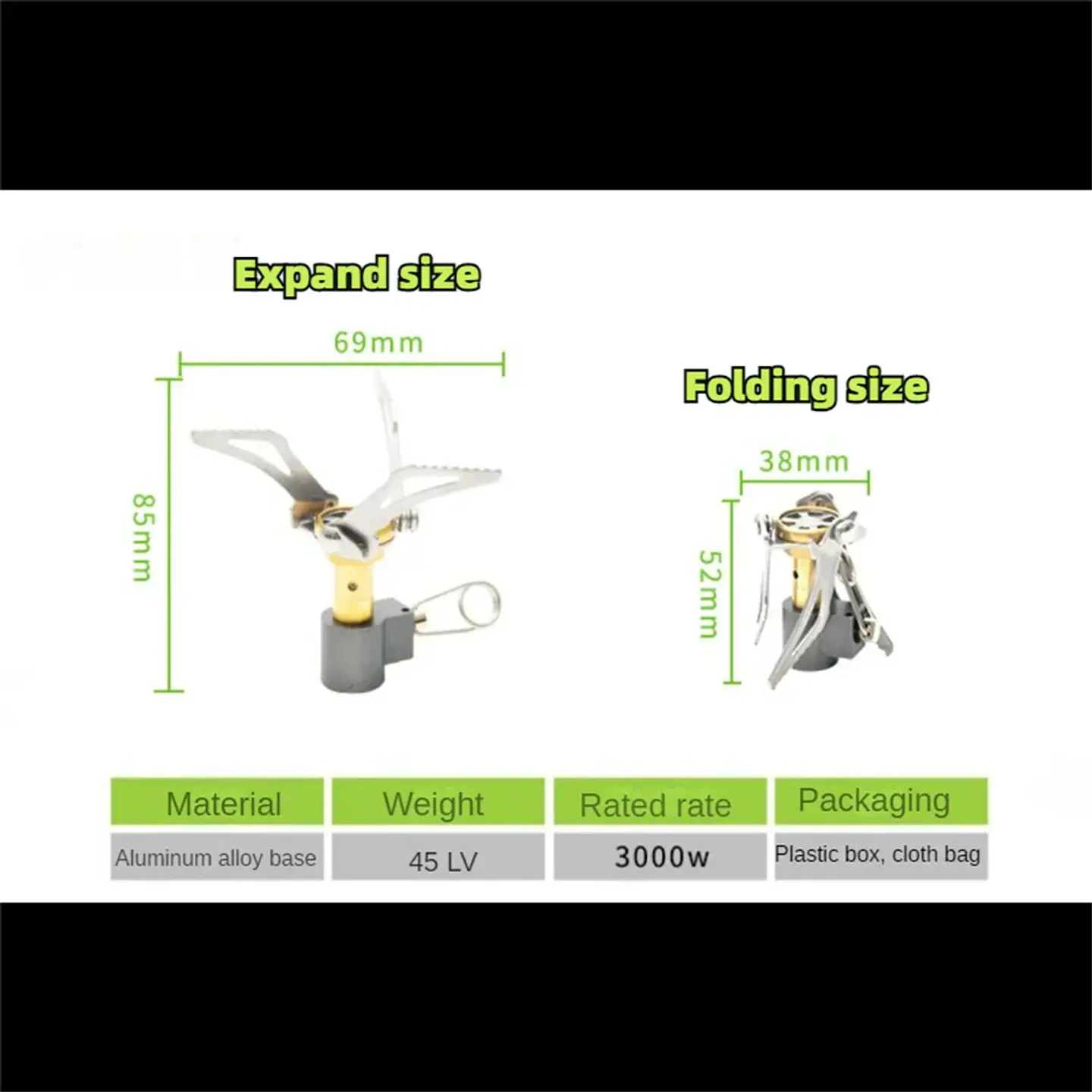 Cocinilla portátil a gas plegable para camping 4