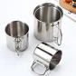 Taza de acero inoxidable con asa plegable para camping - Miniatura 4