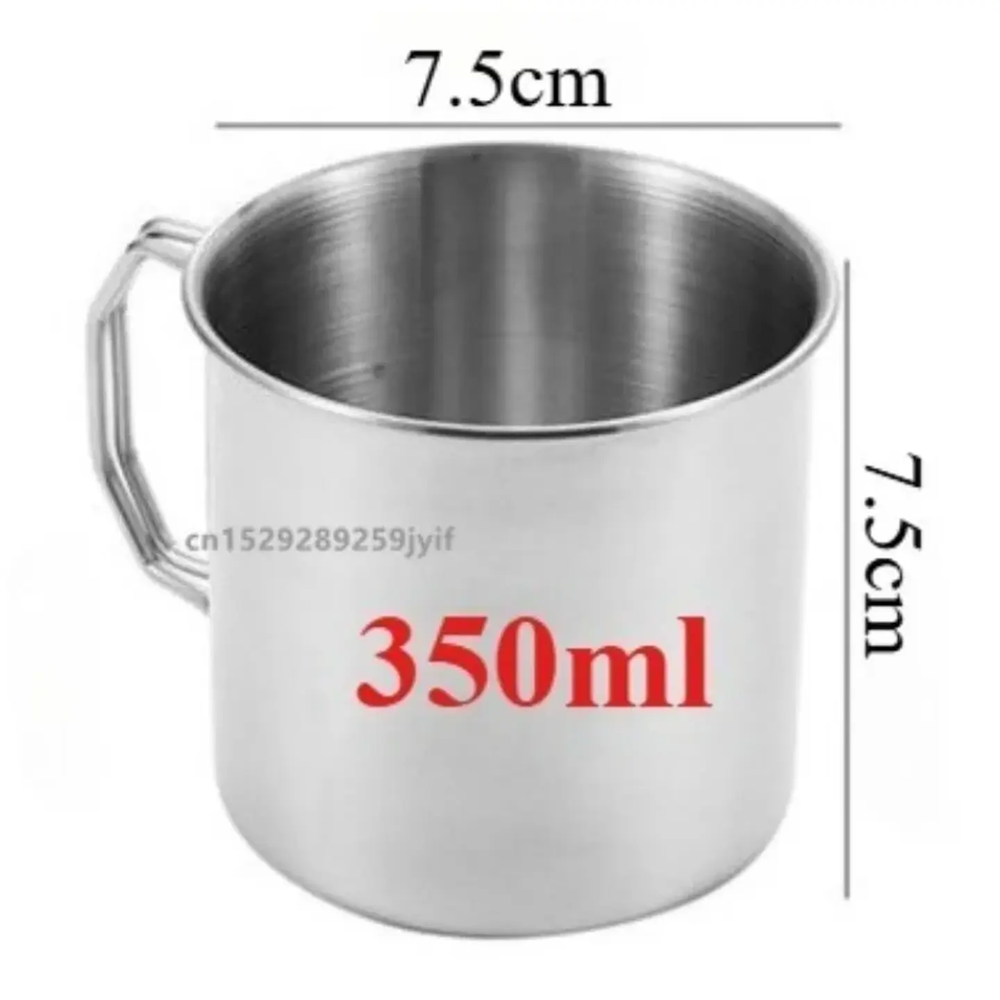 Taza de acero inoxidable con asa plegable para camping 8