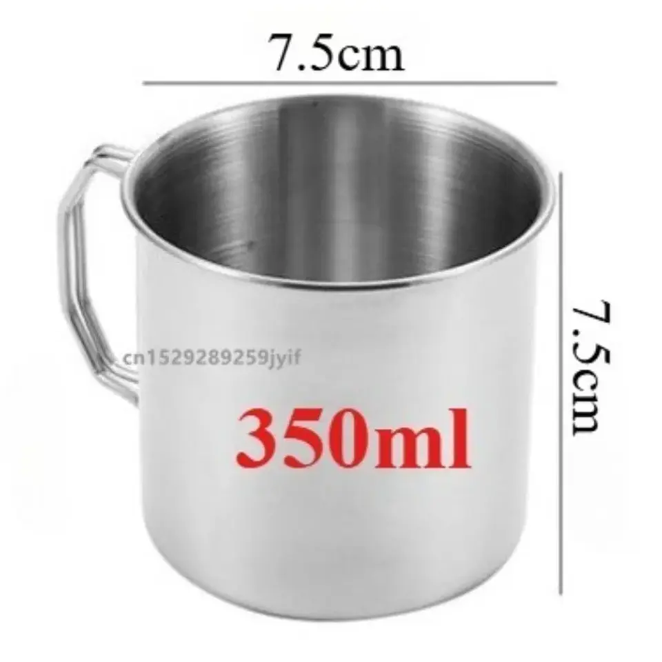 Taza de acero inoxidable con asa plegable para camping 8