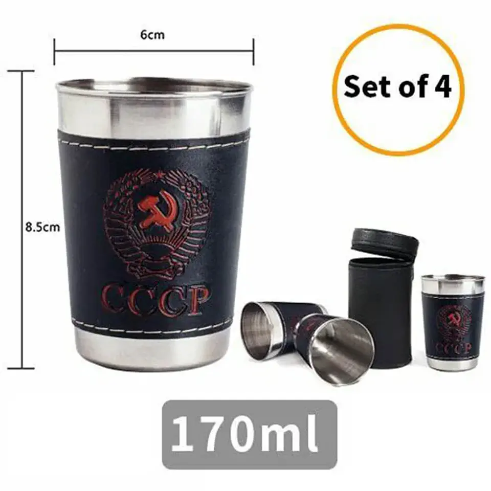 Vasos de acero inoxidable de 170 ml para camping y viajes 4