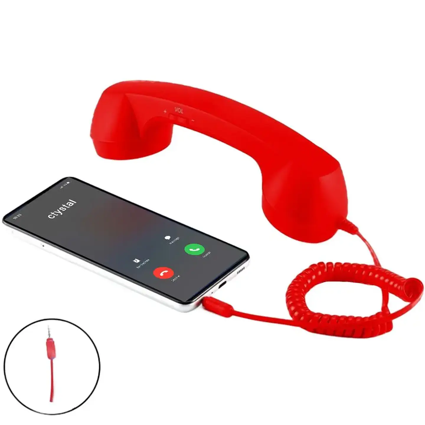 Auricular telefónico retro con cable para celular — USB-C o 3,5 mm 7