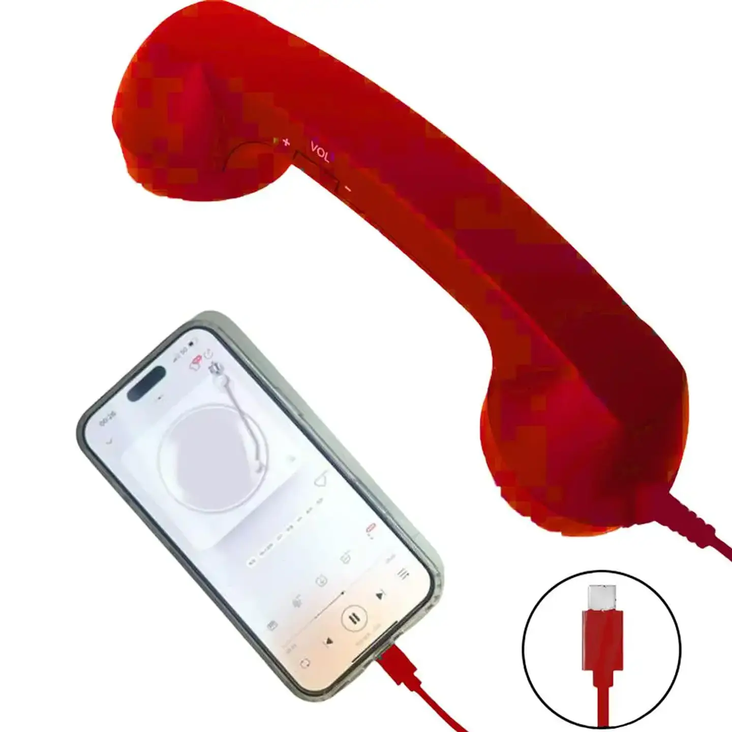Auricular telefónico retro con cable para celular — USB-C o 3,5 mm 8