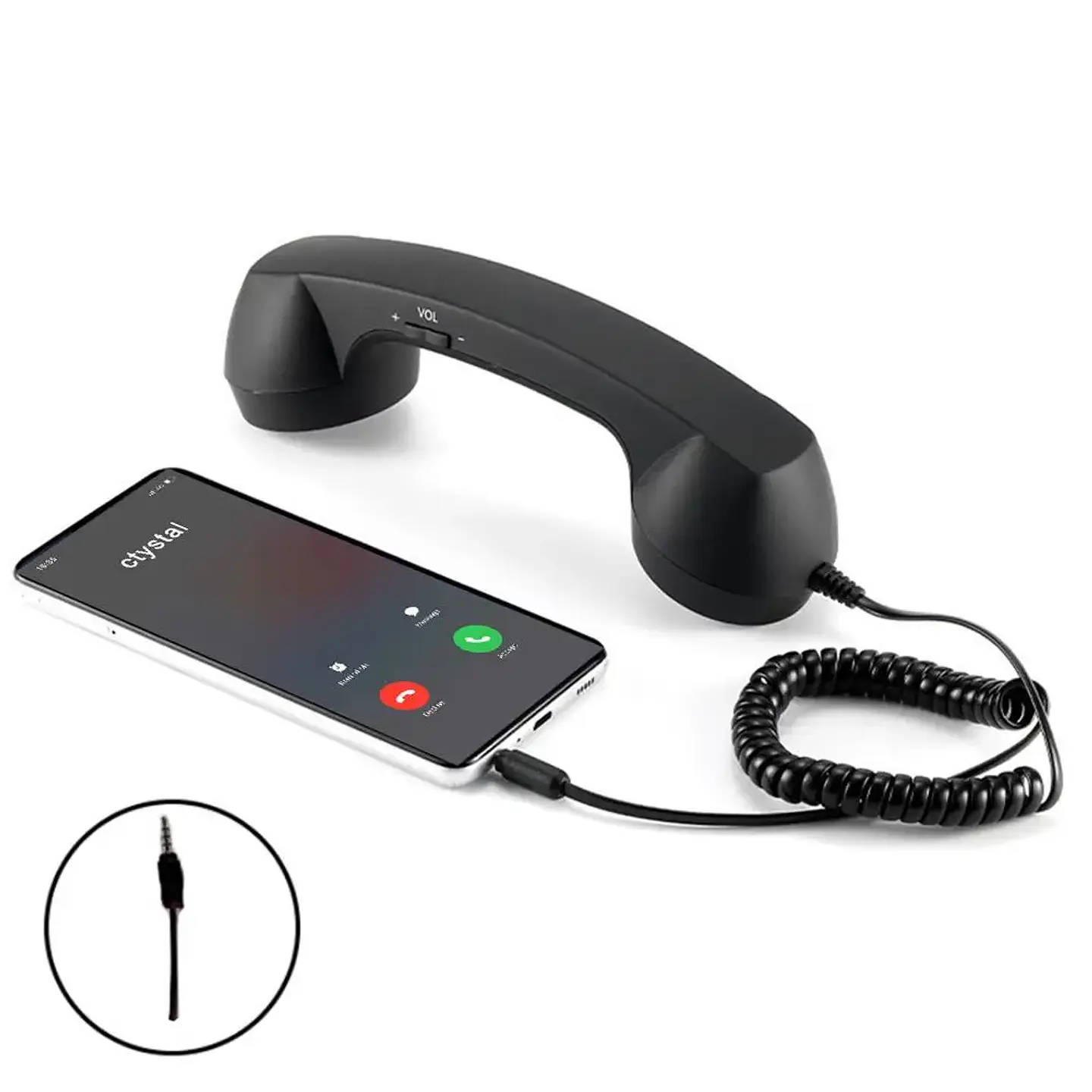 Auricular telefónico retro con cable para celular — USB-C o 3,5 mm 11