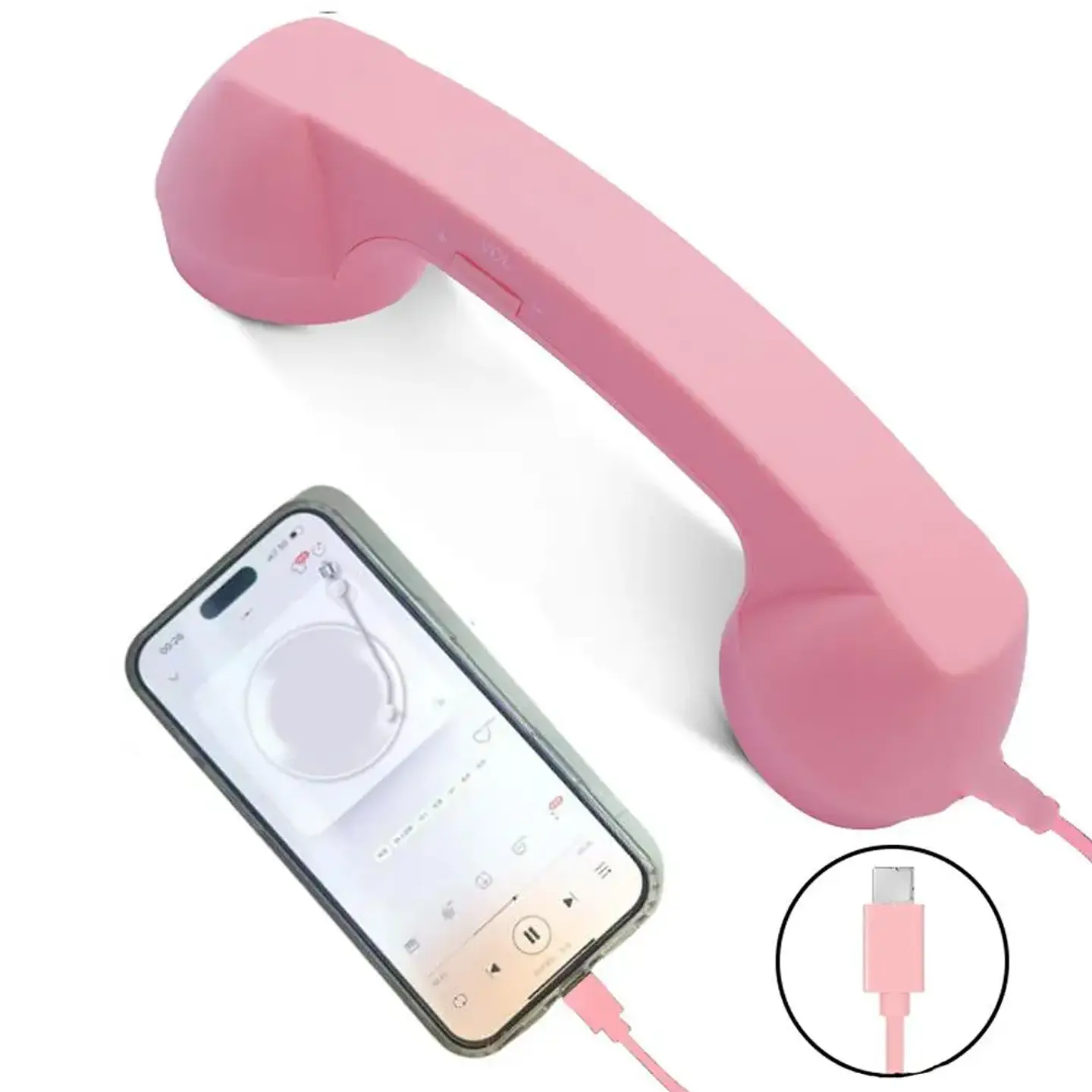 Auricular telefónico retro con cable para celular — USB-C o 3,5 mm 14