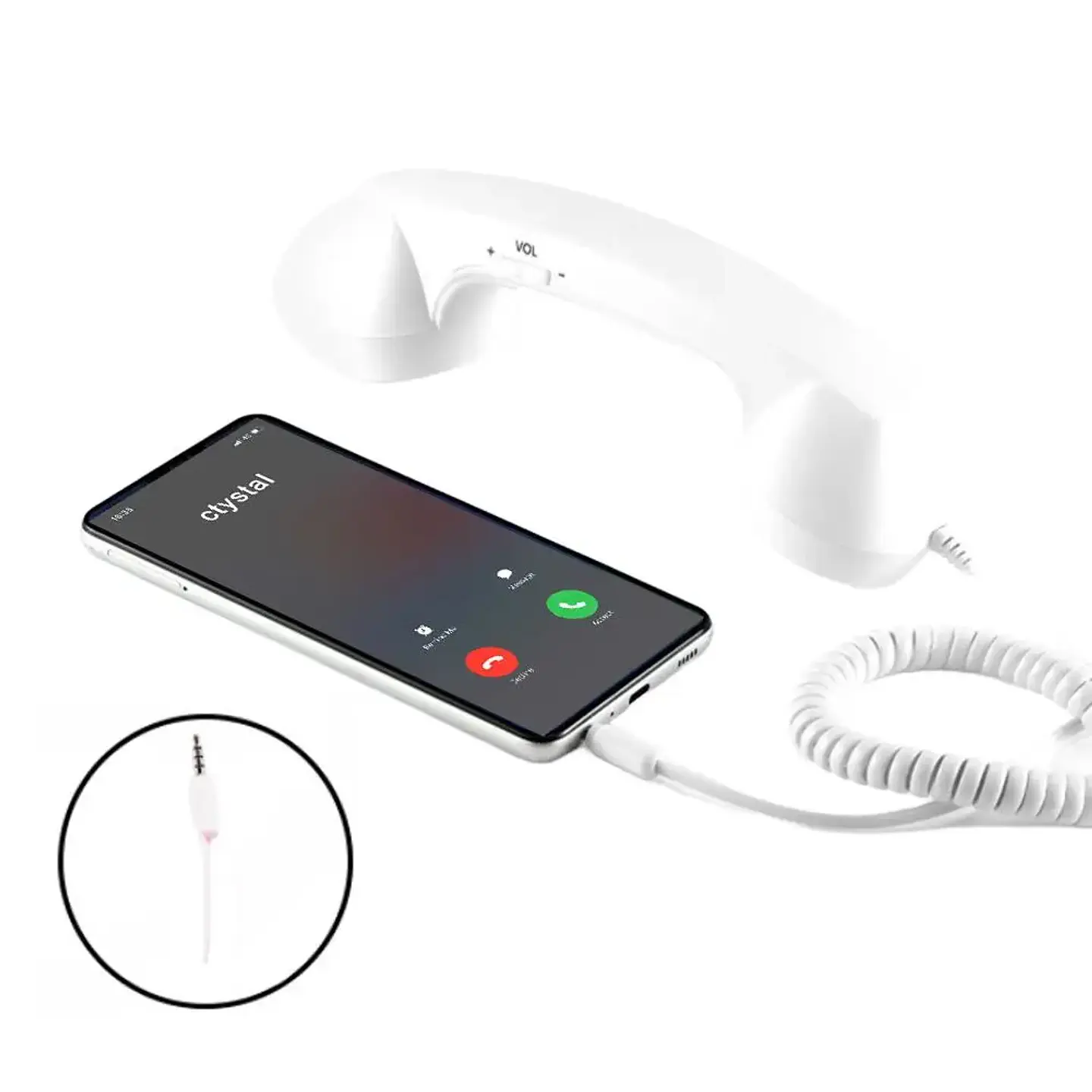 Auricular telefónico retro con cable para celular — USB-C o 3,5 mm 15