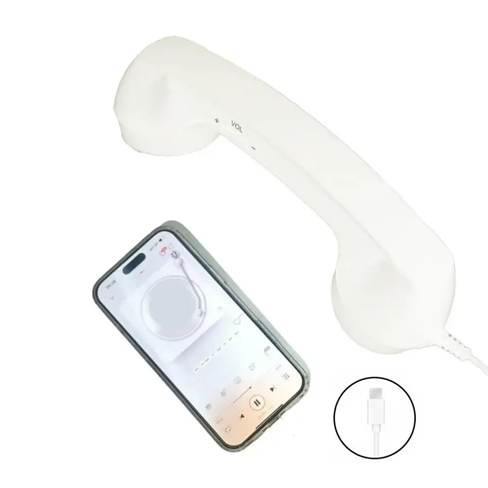 Auricular telefónico retro con cable para celular — USB-C o 3,5 mm 16