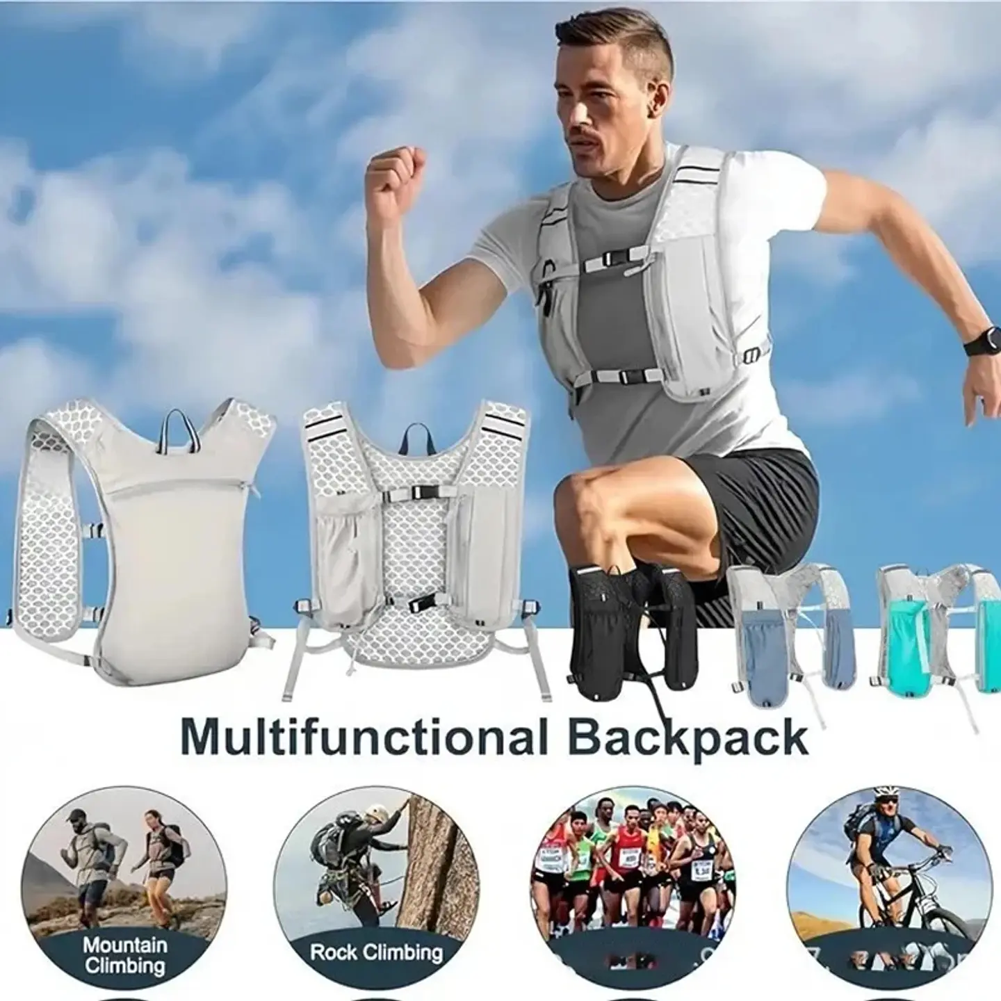 Chaleco Deportivo Reflectante para Running con Bolsillos y Sistema de Hidratación 1