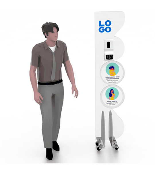 TOTEM ACRILICO CON DISPENSADOR Y TERMOMETRO 4