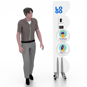 TOTEM ACRILICO CON DISPENSADOR Y TERMOMETRO 4