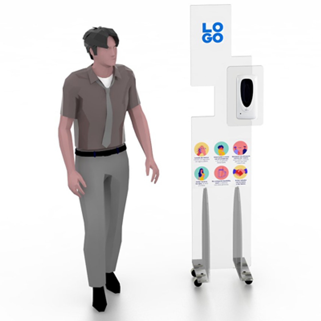 TOTEM ACRILICO CON DISPENSADOR SIMPLE 1 1