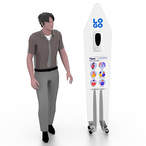 TOTEM ACRILICO CON DISPENSADOR SIMPLE 2