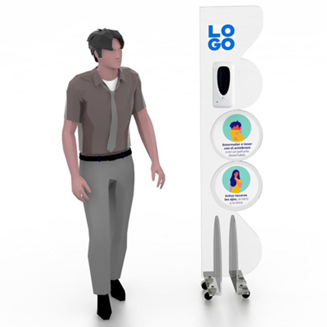 TOTEM ACRILICO CON DISPENSADOR SIMPLE 4 1