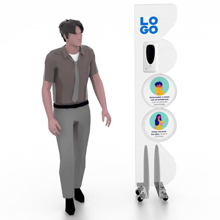 TOTEM ACRILICO CON DISPENSADOR SIMPLE 4 1