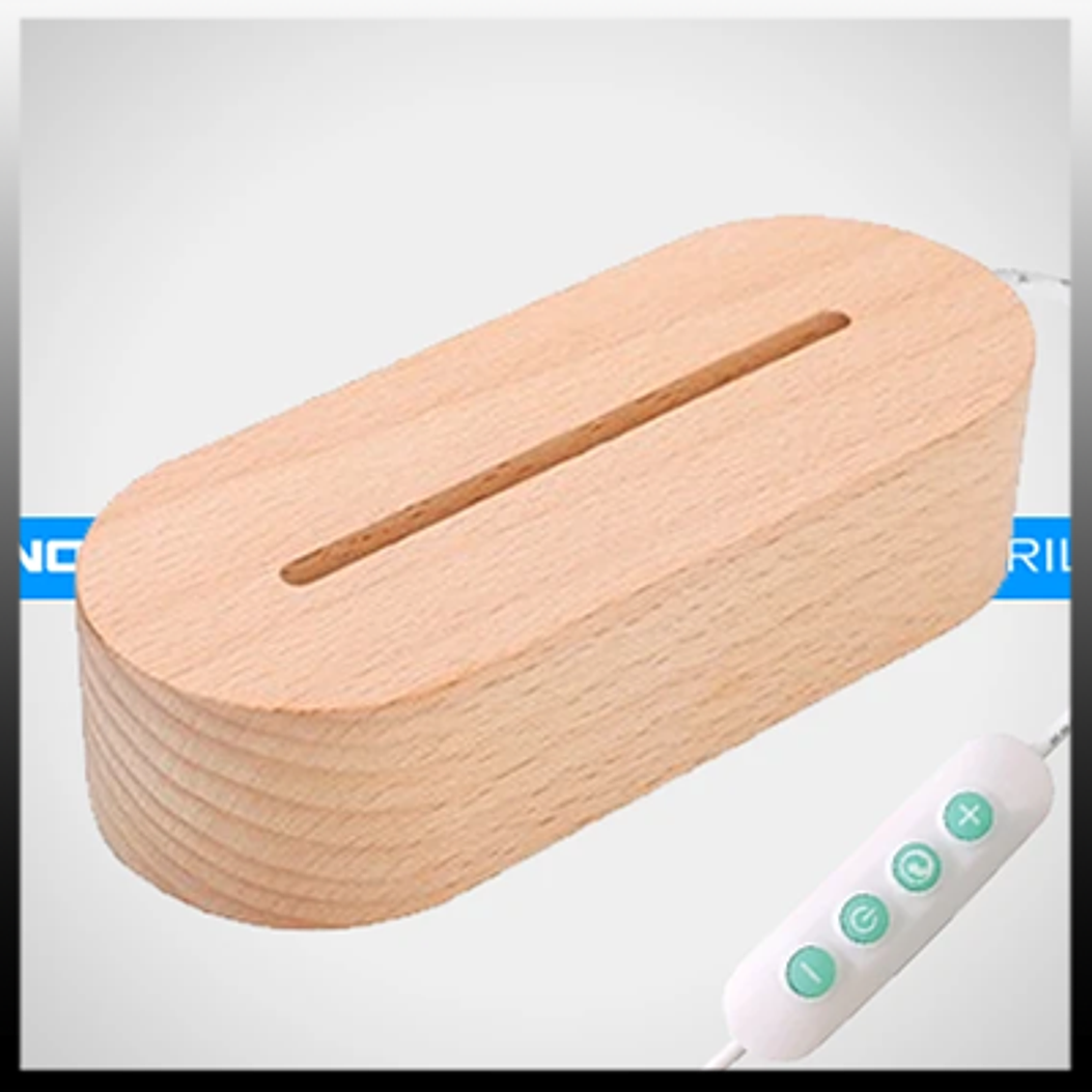 BASE LAMPARA LED OVAL WOODEN RGB 2