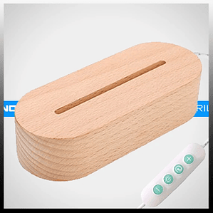 BASE LAMPARA LED OVAL WOODEN RGB