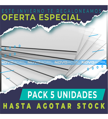 PACK 5 ACRILICO TRANSPARENTE TRADICIONAL 5MM