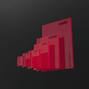 ACRILICO DESIGN CLEAR RED NOVO 3MM