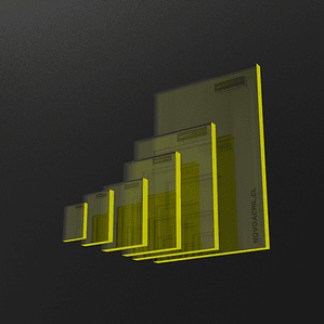 ACRILICO FLUORESCENTE YELLOW CLEAR NOVO 3MM