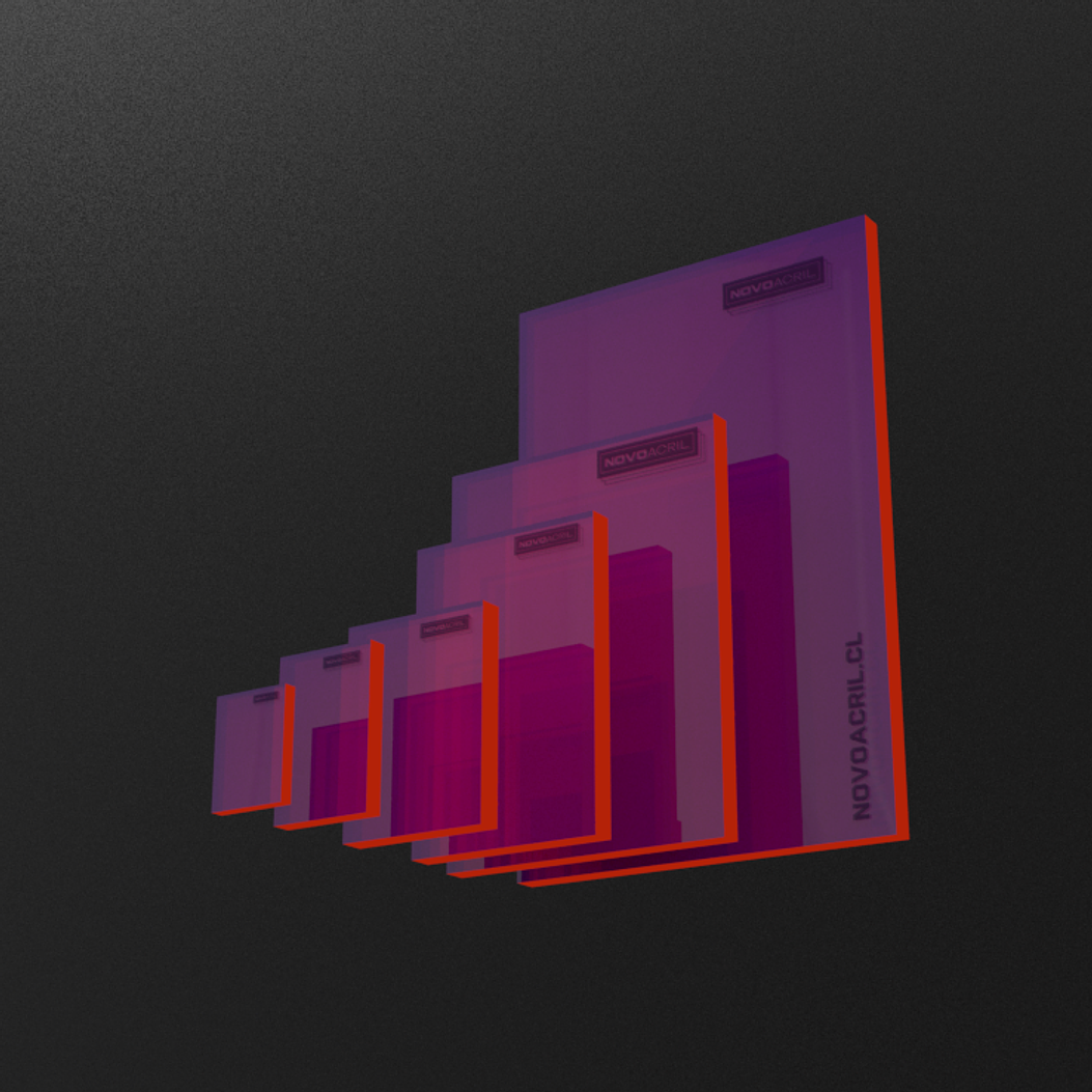 ACRILICO FLUORECENTE RED CLEAR 3MM 1