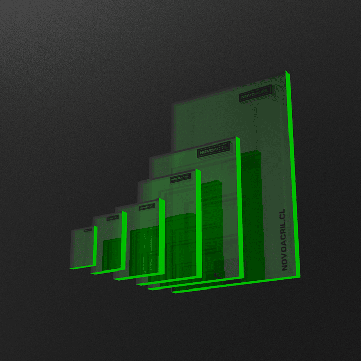 ACRILICO FLUORECENTE GREEN CLEAR 3MM 1