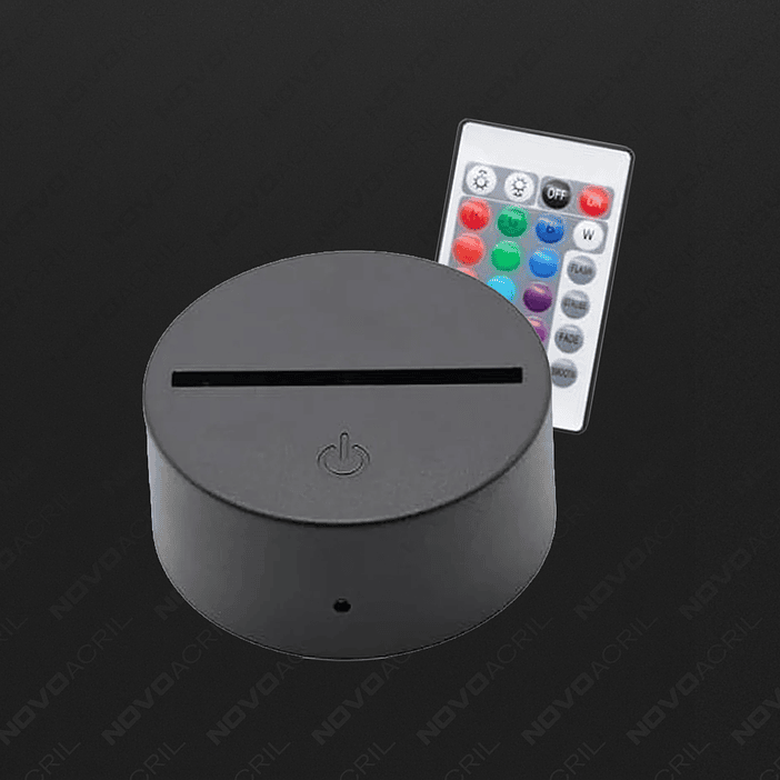 BASE LAMPARA LED NEGRA CON CONTROL + ACRILICO  1