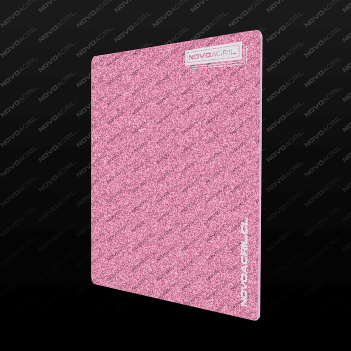 ACRILICO GLITTER CLEAR ROSE 1