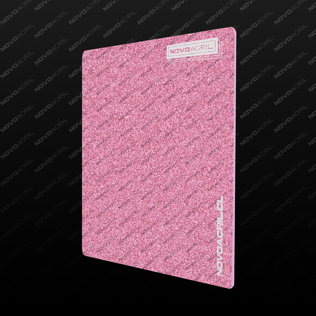 ACRILICO GLITTER CLEAR ROSE NOVO 3MM 1