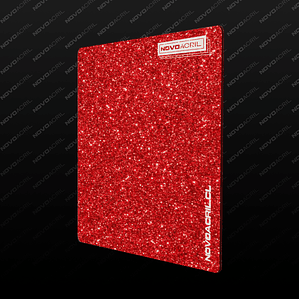 ACRILICO  GLITTER RED GOLD NOVO 3MM