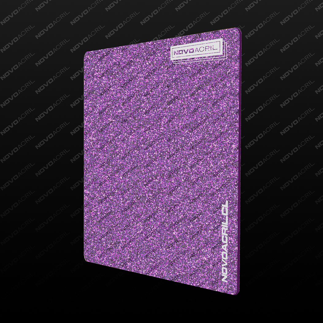 ACRILICO GLITTER CLEAR PURPLE NOVO 3MM 1
