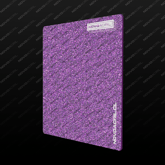 ACRILICO GLITTER CLEAR PURPLE NOVO 3MM 1