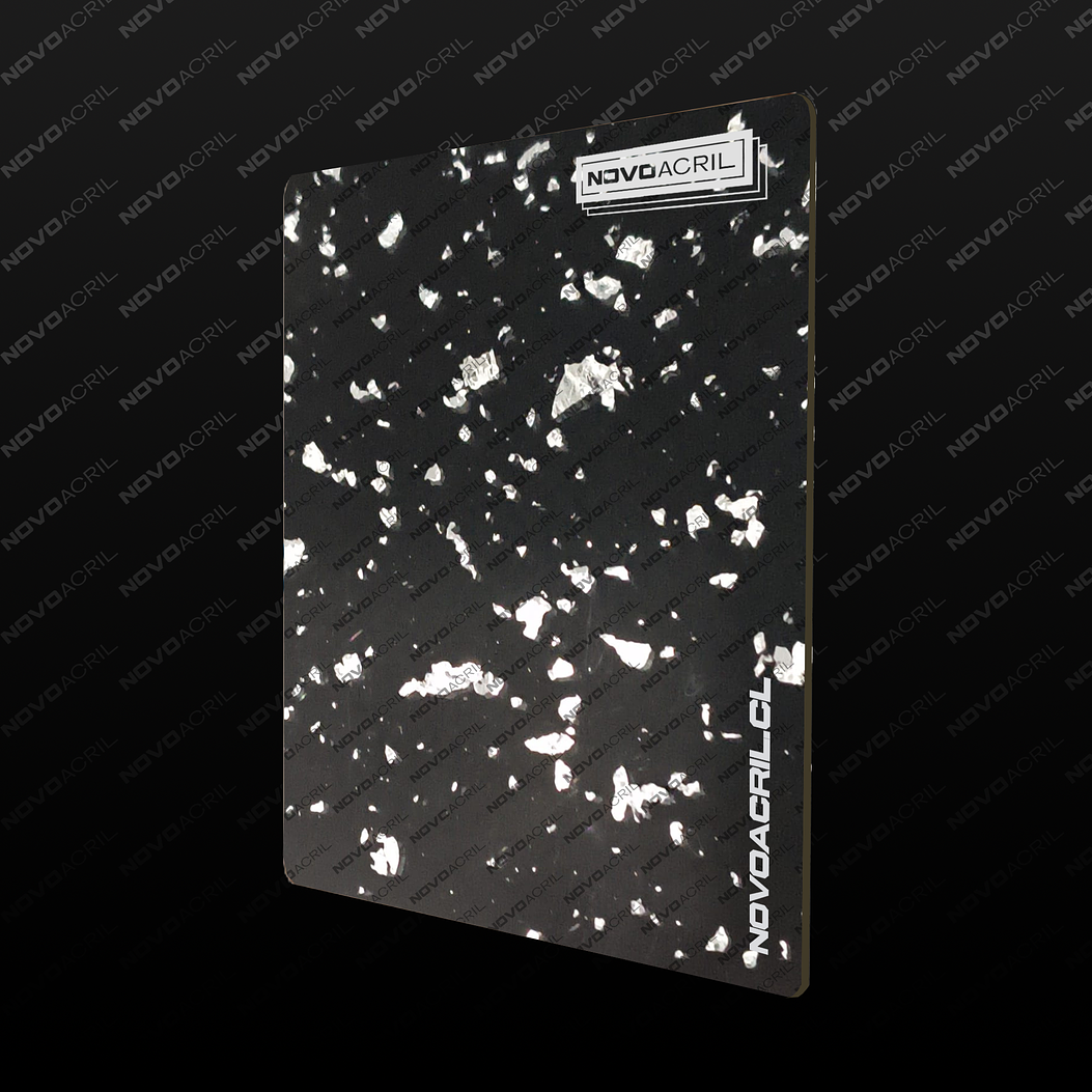 ACRILICO GLITTER SILVER FOIL CLEAR 1