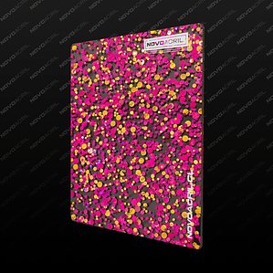 ACRILICO GLITTER CONFETTI  DOTS PINK GOLD