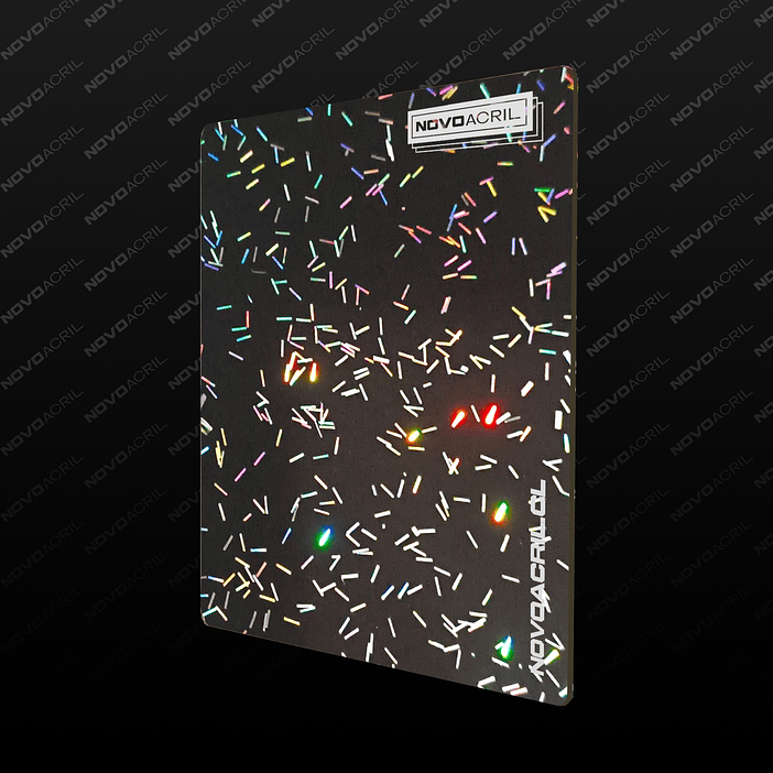ACRILICO GLITTER NOVO CONFETTI RAINBOW BLACK - BICOLOR 1